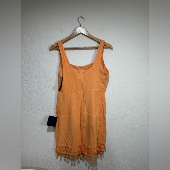 Lulu’s Dress - Feel the Sunshine Washed Orange Tassel Mini Dress - Size Medium - Picture 2 of 5